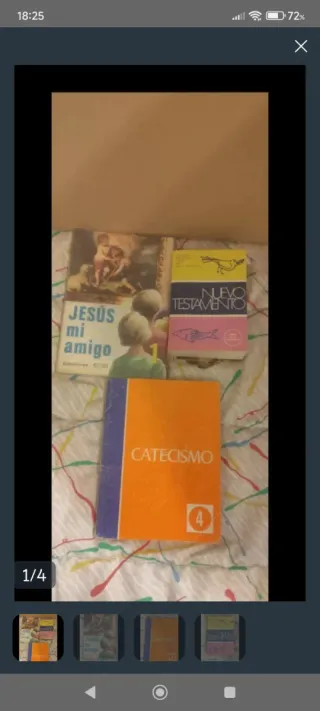 1 niño jesús 3 libros, religión ,1 placa para cole