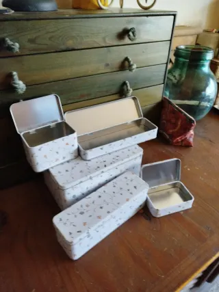 Lote 5 Cajas Metálicas Decoradas