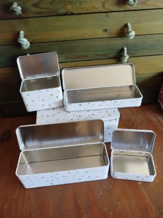 Lote 5 Cajas Metálicas Decoradas