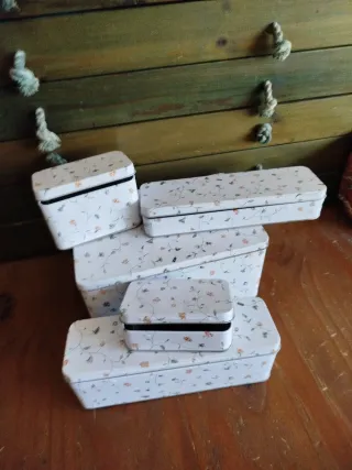 Lote 5 Cajas Metálicas Decoradas