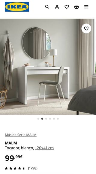 Tocador IKEA Malm Blanco y Cristal