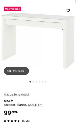 Tocador IKEA Malm Blanco y Cristal