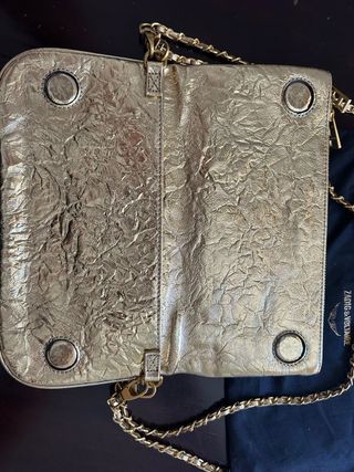 Bolso Zadig & Voltaire Rock Wrinkled Metal Oro