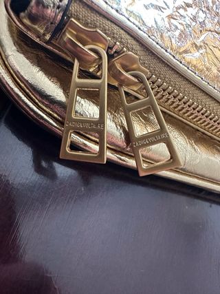 Bolso Zadig & Voltaire Rock Wrinkled Metal Oro