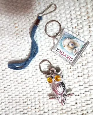 Set portachiavi: gufo e orso