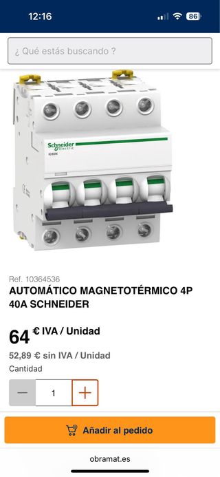Interruptores Automáticos y Diferenciales Schneide