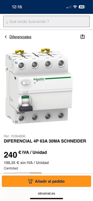 Interruptores Automáticos y Diferenciales Schneide