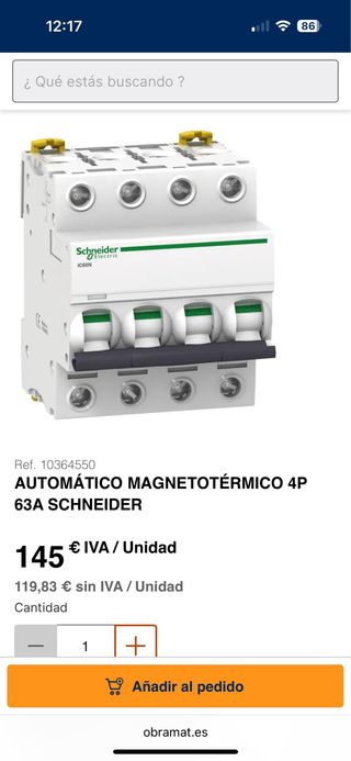 Interruptores Automáticos y Diferenciales Schneide