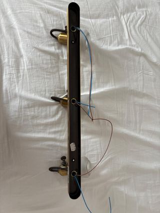 Aplique triple latón vintage