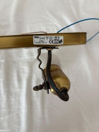 Aplique triple latón vintage