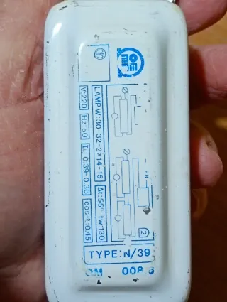 REATTORE PER LAMPADE AL NEON TYPE N/39 USATO