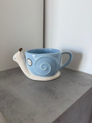 Tazza Lumaca Ceramica Blu e Bianca