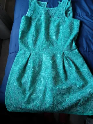 Vestido mujer verde azulado