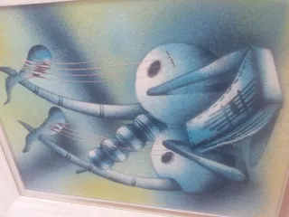 Cuadros originales pintados con arena. África.