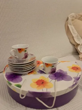 Set 6 Tazzine Caffè con Piattini Porcellana