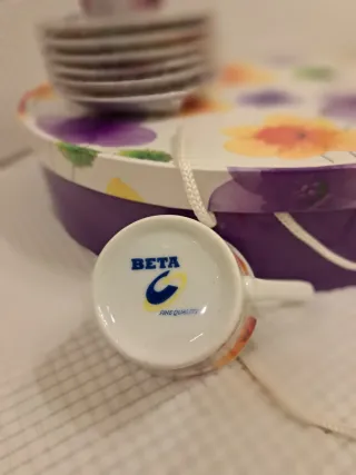 Set 6 Tazzine Caffè con Piattini Porcellana