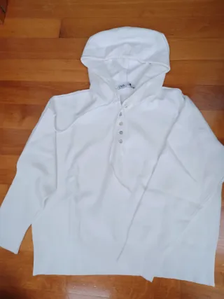 Sudadera Zara Punto Talla Blanca