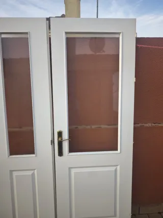 Puertas dobles de salón blancas