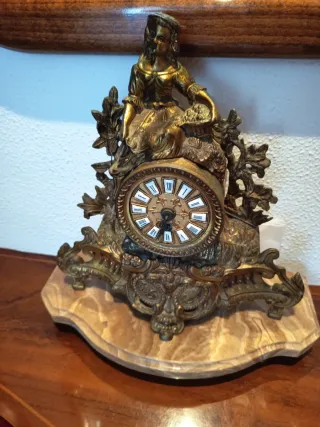 Reloj Bronce y Mármol Antiguo