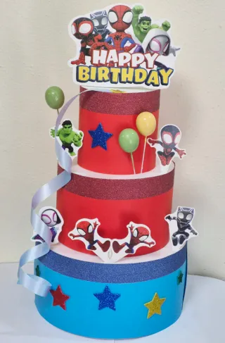Fake Cake Marvel/Spidey decorazioni per tavolo