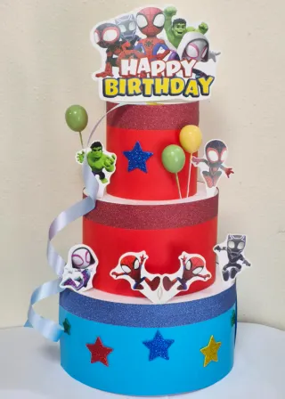 Fake Cake Marvel/Spidey decorazioni per tavolo