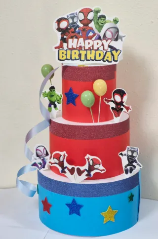 Fake Cake Marvel/Spidey decorazioni per tavolo