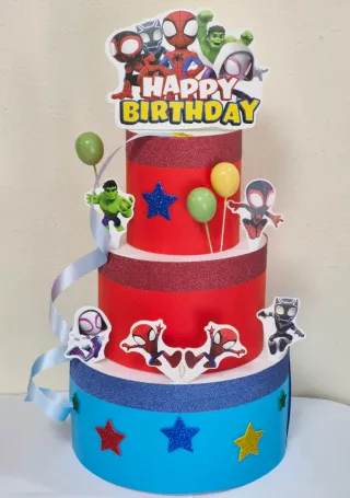 Fake Cake Marvel/Spidey decorazioni per tavolo