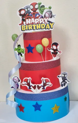 Fake Cake Marvel/Spidey decorazioni per tavolo