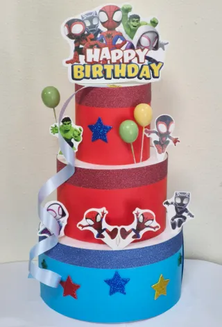 Fake Cake Marvel/Spidey decorazioni per tavolo