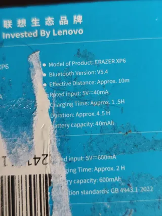 Auriculares Inalámbricos Lenovo ERAZER XP6