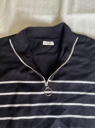 Jersey rayas cuello cremallera