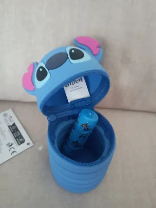 Monedero Stitch Disney y pintalabios mágico azul