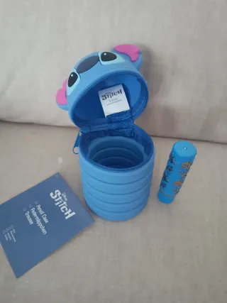 Monedero Stitch Disney y pintalabios mágico azul