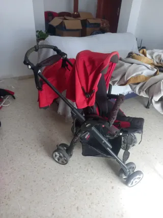 Cochecito de bebé Jane rojo y gris