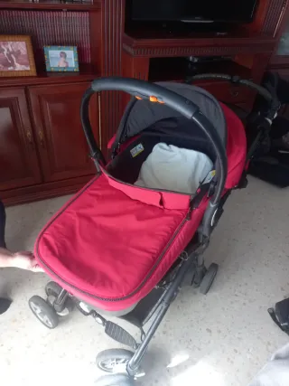 Cochecito de bebé Jane rojo y gris
