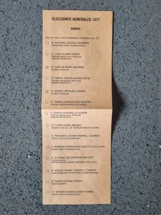 Papeletas Electorales Generales 1977