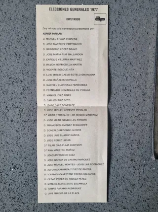 Papeletas Electorales Generales 1977