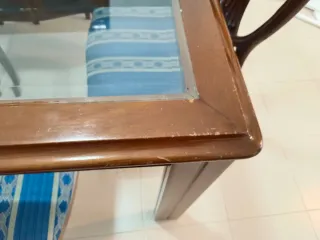 Mesa Comedor Cristal y 6 Sillas Madera