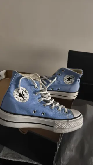 Converse plataforma azul
