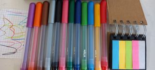 Lote Papelería: Bolígrafos, Notas Adhesivas