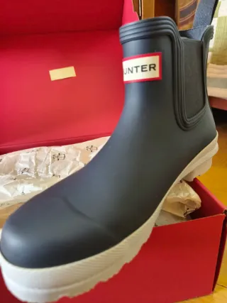 Botas Hunter Mujer Talla 37 Azul/Blanco