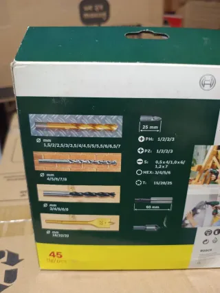 Juego Brocas Bosch 45 Piezas + martillo bellota