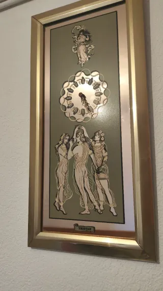 Cuadro vintage decorativo con reloj