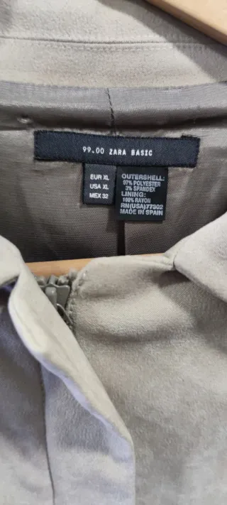 Chaqueta Zara Basic Beige Mujer