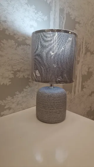 2 LAMPARAS CERÁMICA GRIS MESITA DE NOCHE