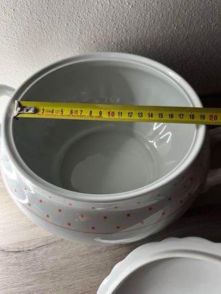 Zuppiera Richard Ginori porcellana pois