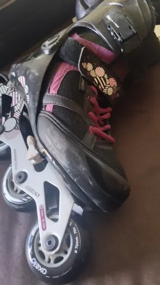 Patines en línea+rodilleras y coderas Oxelo niña