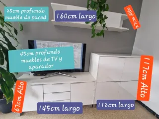 Muebles de salón modernos blancos