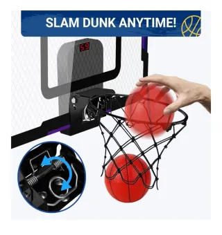 Canestro da Basket Pieghevole per Porta Kiztoys