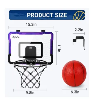 Canestro da Basket Pieghevole per Porta Kiztoys